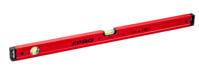 Aluminiowy poziomica profil PRO-A1080 ma wymiary 49×22 mm, gwarantujące sztywność.